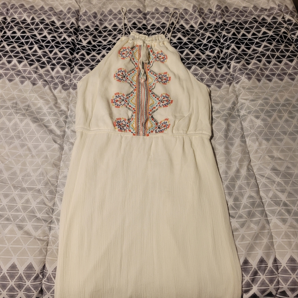 Long cream maxi dress